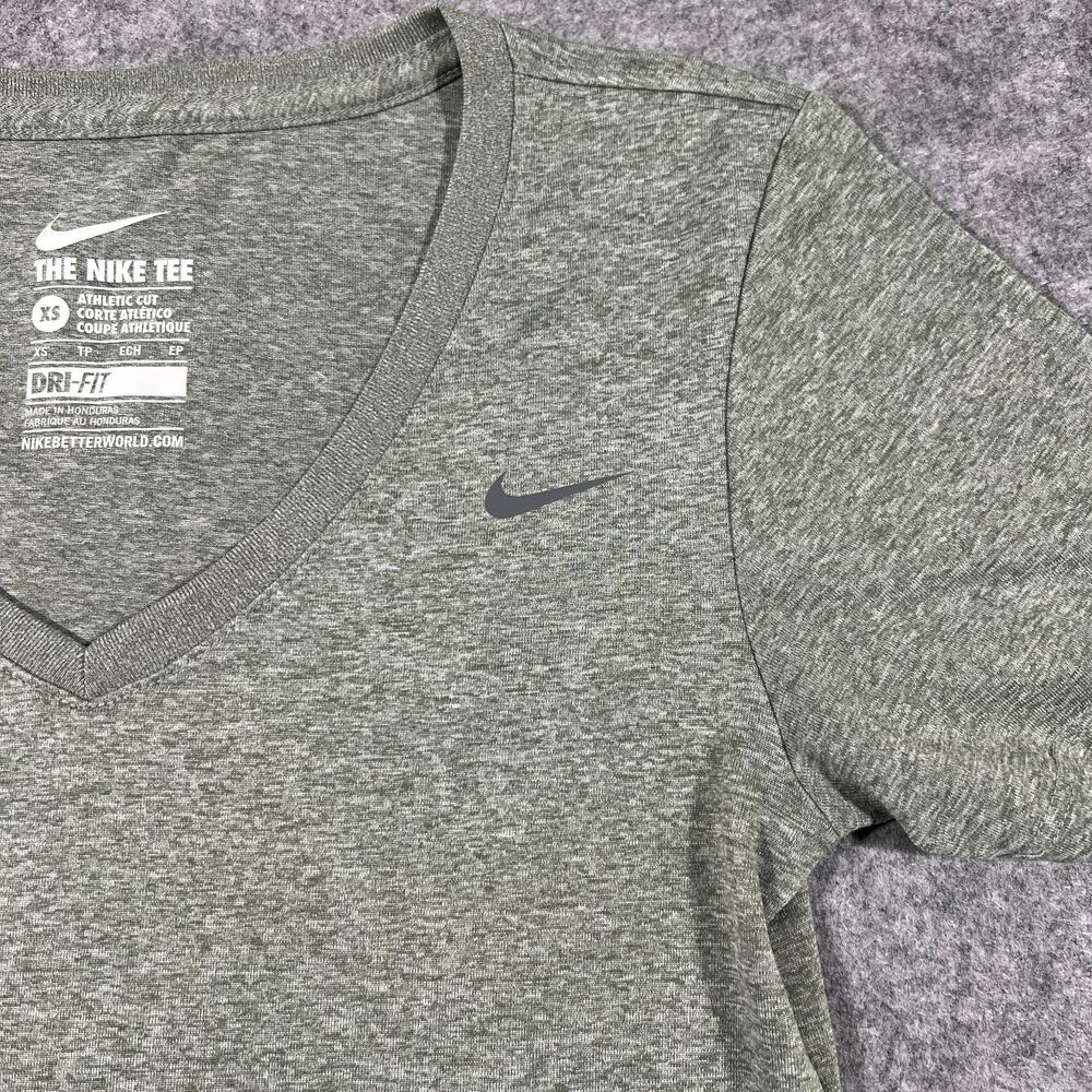 Nike Dri Fit Legend Training T Shirt Womens XS Heather Gray Short Sleeve V Neck - Picture 5 of 7